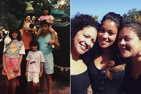 Gina Rodriguez and her two sisters and parents