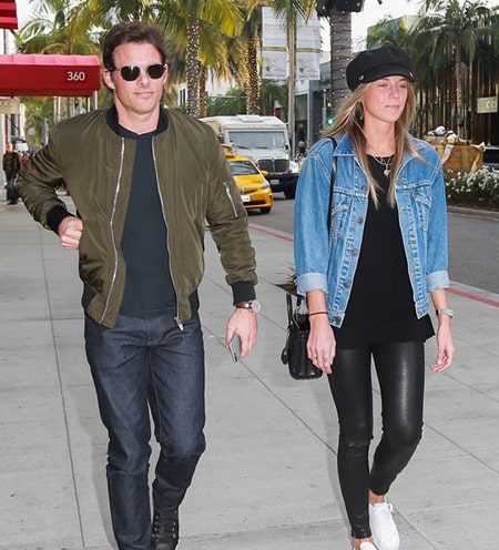 James Marsde and his girlfriend Edei in walking together in Beverly Hills in 2016,