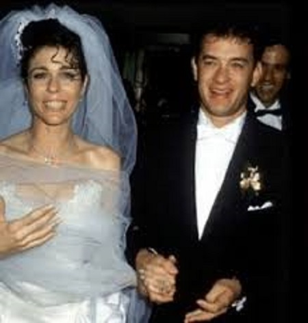 Samantha Lewes and Tom Hanks on their wedding day